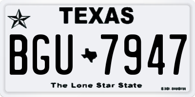 TX license plate BGU7947