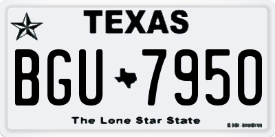 TX license plate BGU7950