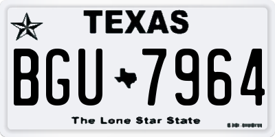 TX license plate BGU7964