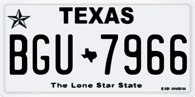 TX license plate BGU7966
