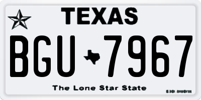TX license plate BGU7967