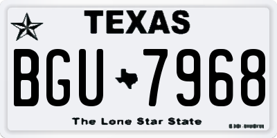 TX license plate BGU7968