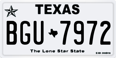 TX license plate BGU7972