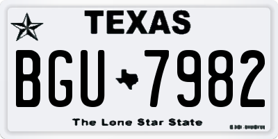 TX license plate BGU7982