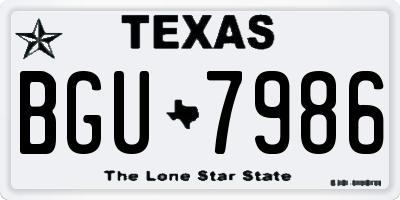 TX license plate BGU7986