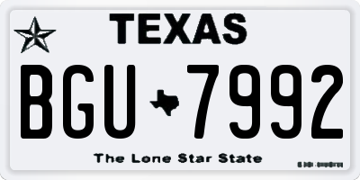 TX license plate BGU7992