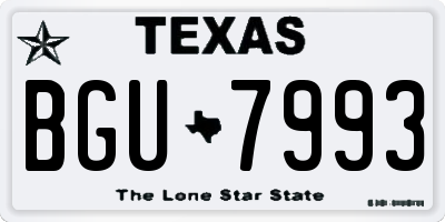 TX license plate BGU7993