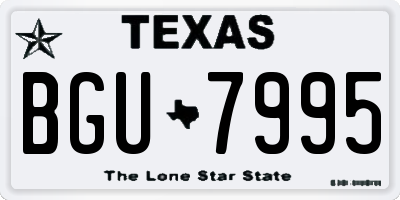 TX license plate BGU7995