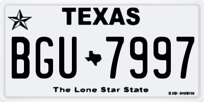 TX license plate BGU7997