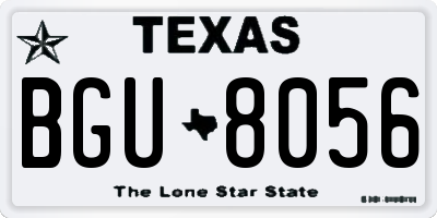TX license plate BGU8056