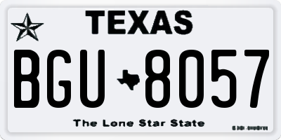 TX license plate BGU8057