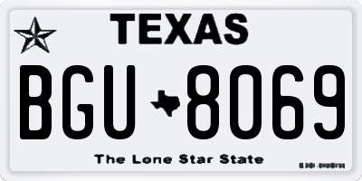 TX license plate BGU8069