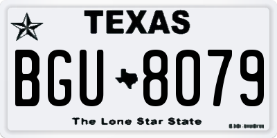 TX license plate BGU8079