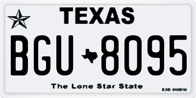 TX license plate BGU8095