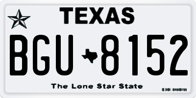 TX license plate BGU8152
