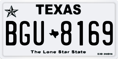 TX license plate BGU8169