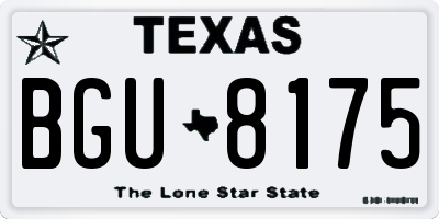 TX license plate BGU8175