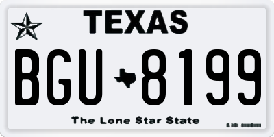 TX license plate BGU8199