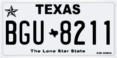 TX license plate BGU8211