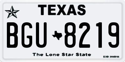 TX license plate BGU8219