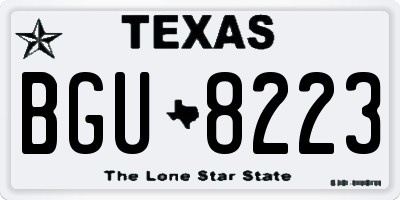 TX license plate BGU8223
