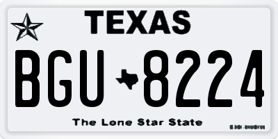 TX license plate BGU8224
