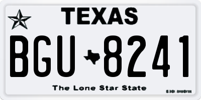 TX license plate BGU8241