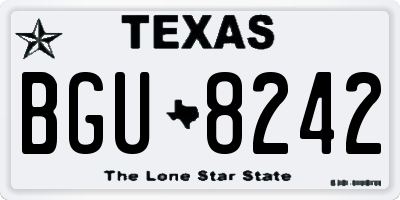 TX license plate BGU8242