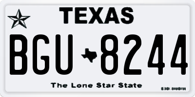 TX license plate BGU8244