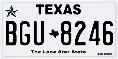 TX license plate BGU8246