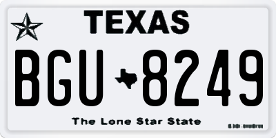 TX license plate BGU8249