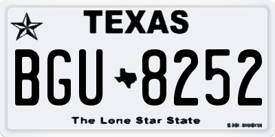 TX license plate BGU8252