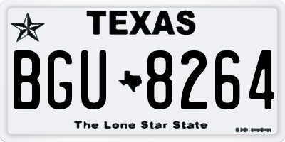 TX license plate BGU8264