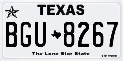 TX license plate BGU8267