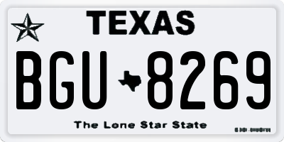 TX license plate BGU8269