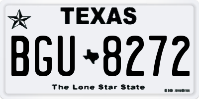 TX license plate BGU8272