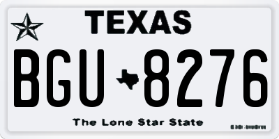 TX license plate BGU8276