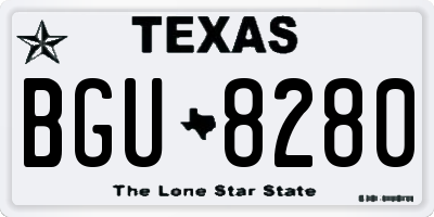 TX license plate BGU8280