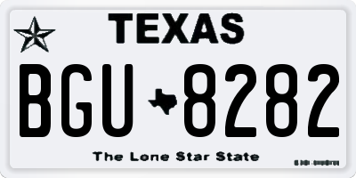 TX license plate BGU8282