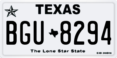 TX license plate BGU8294