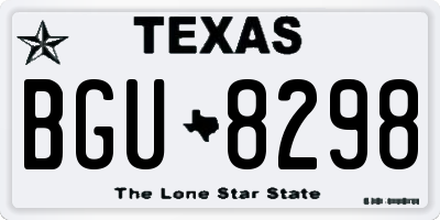 TX license plate BGU8298