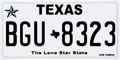 TX license plate BGU8323