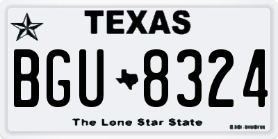 TX license plate BGU8324