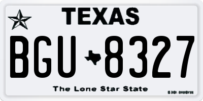 TX license plate BGU8327