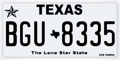 TX license plate BGU8335