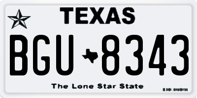 TX license plate BGU8343