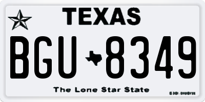 TX license plate BGU8349