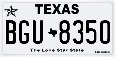 TX license plate BGU8350