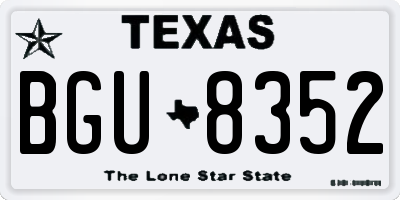 TX license plate BGU8352