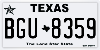 TX license plate BGU8359